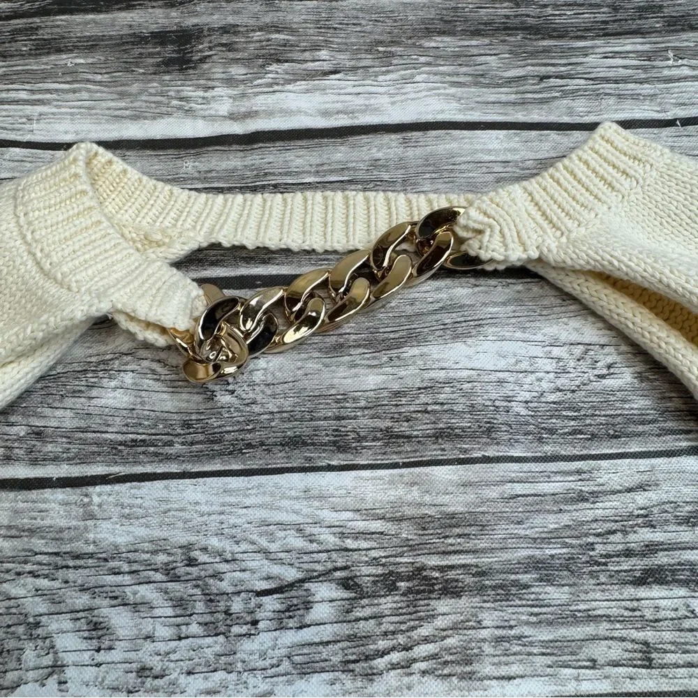 Bubish Women's Ava Bolero Shrug One Size Ivory Knit REVOLVE Chain Neck